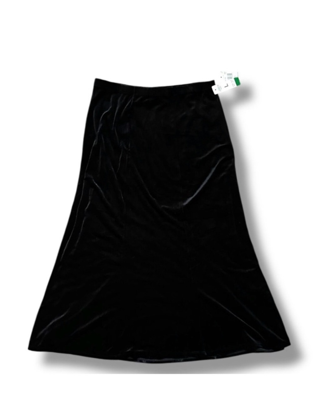 NWT Vintage Notations Black Velvet Maxi Skirt Womens Size Large Deadstock Witchy